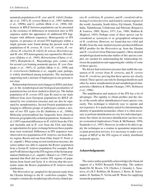 Identification of cyst forming nematodes of the genus Heterodera ...