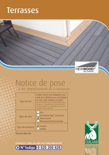 Terrasses Notice de pose - Cerland