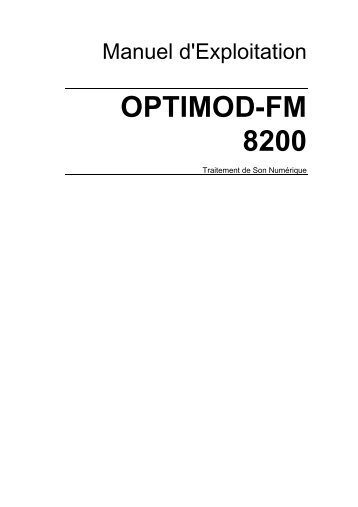Manuel Orban 8200 francais - Les techniques de la radio FM et ...