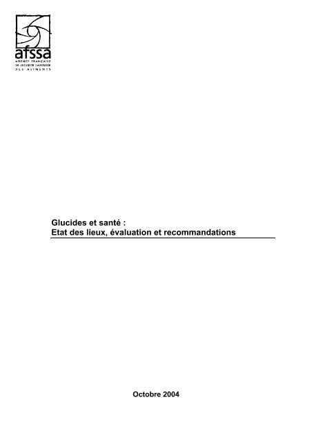 Glucides Et Sante Anses