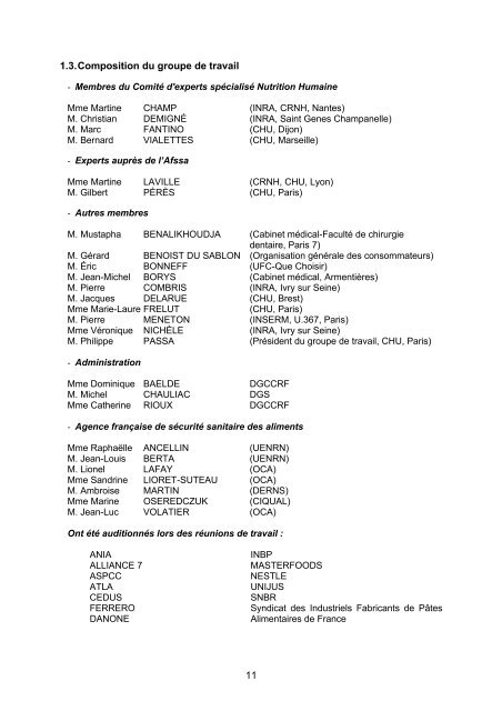 Glucides et santé - Anses