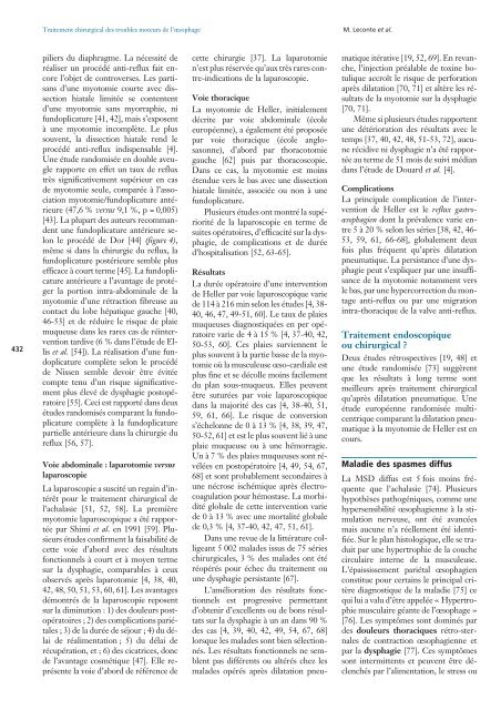 Traitement chirurgical des troubles moteurs de l'œsophage - Espoire