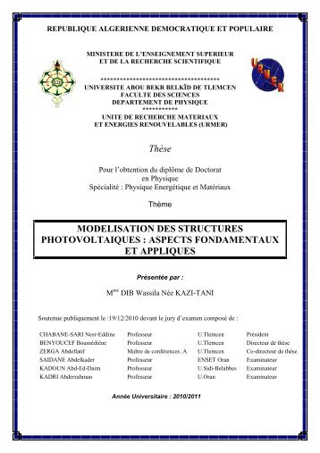 page de garde corrigée - DSpace - Université de Tlemcen