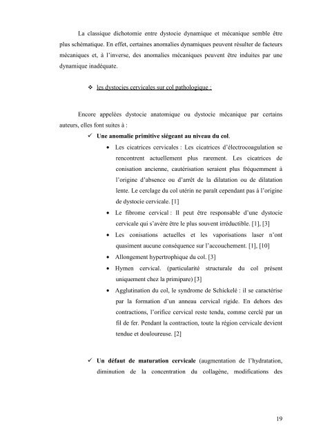 La dystocie cervicale et la stagnation de la dilatation