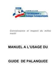 Manuel à l'usage des guides de palanquée