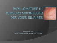 Papillomatose et tumeurs mucineuses des voies biliaires