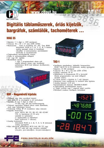 Digitális táblaműszerek, kijelzők - C+D Automatika Kft.