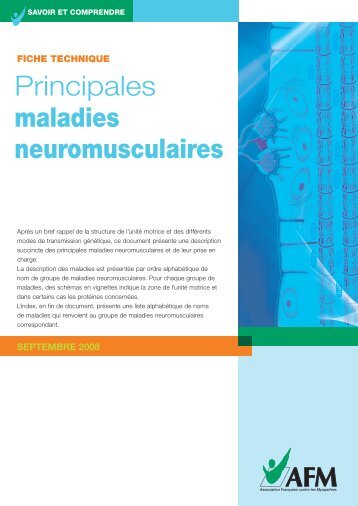 Principales maladies neuromusculaires - Institut de Myologie