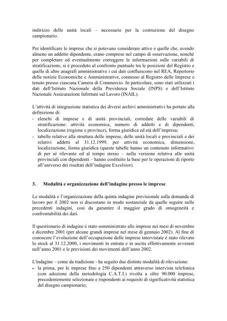 INTRODUZIONE 1. Il Progetto Excelsior Il Sistema Informativo ...