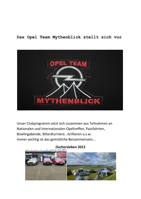 Opel Team Mythenblick