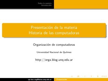 orga_clase0 - Organización de Computadoras - Universidad ...