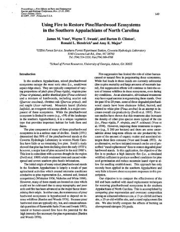 ered Proceedings—Fire Effects on Rare and Endangered Species ...