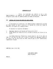 Circular N° 37 - Superintendencia de Pensiones