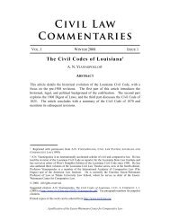 Civil Codes of Louisiana - Tulane Law School - Tulane University