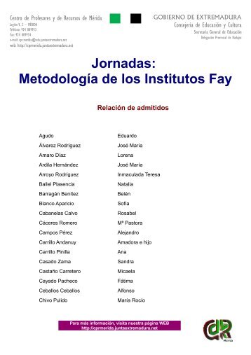 listado - CPR de Mérida - juntaextremadura.net.