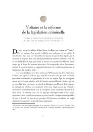 Voltaire et la réforme de la législation criminelle - Académie royale ...