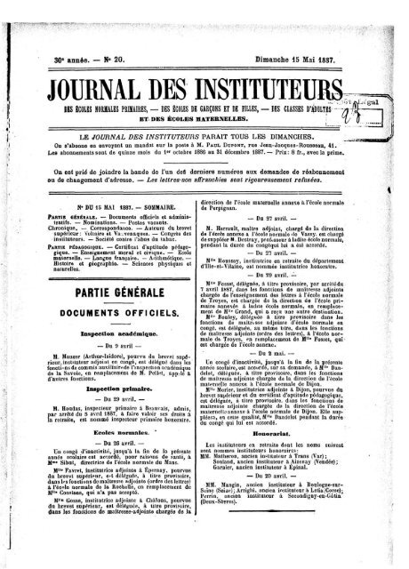 JOURNAL DES INSTITUTEURS - INRP