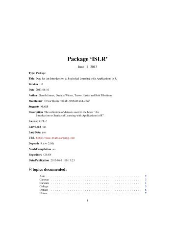 Package 'ISLR'