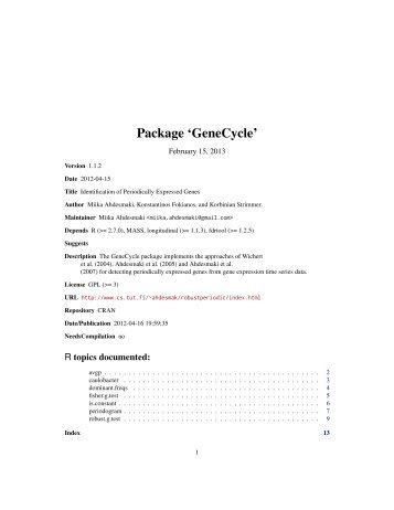 Package 'GeneCycle'