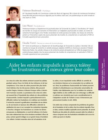 Aider les enfants impulsifs à mieux tolérer les frustrations et à mieux ...