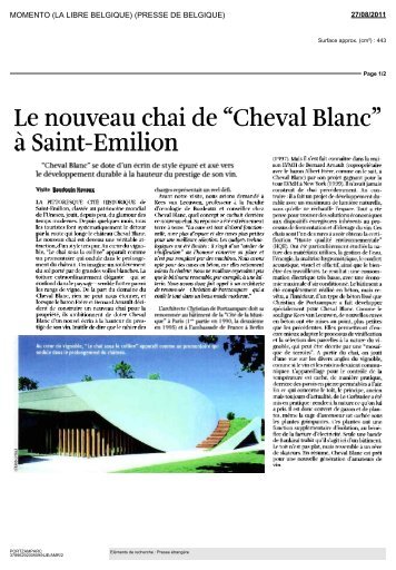 Le nouveau chai de "Cheval Blanc" à Saint-Emilion