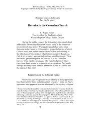 Heresies in the Colossian Church: Pt. 1 - Gordon College Faculty