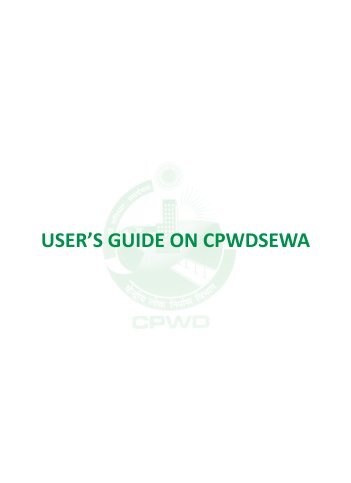 User's guide on cpwdsewa - cpwd