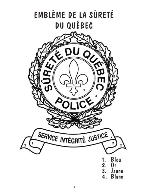 Cahier à colorier - Sûreté du Québec