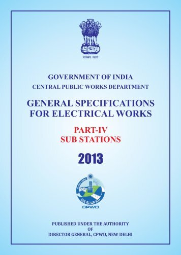 CPWD General Specifications for Electrical Works Part IV Sub Station