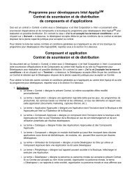 Programme pour développeurs Intel AppUp Contrat de soumission ...