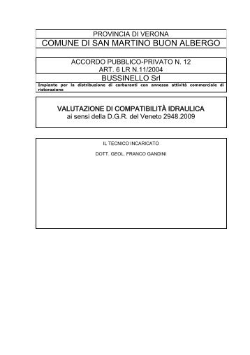 Accordo Bussinello - Comune di San Martino Buon Albergo