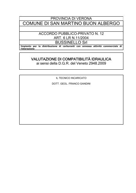 Accordo Bussinello - Comune di San Martino Buon Albergo
