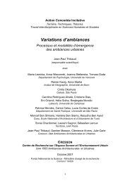 Variations d'ambiances. Processus et modalités d'émergence des ...