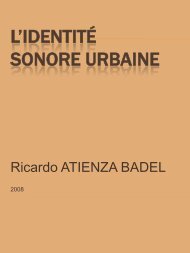 L'identité sonore urbaine. Recherche sur l ... - Réseau ©archi.fr