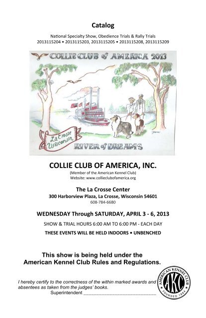 COLLIE CLUB OF AMERICA, INC. - ShowDogVideoPros.com