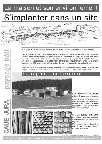 S'implanter dans un site - Conseil D'Architecture d'Urbanisme et de l ...