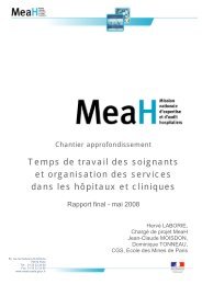 Temps de travail des soignants et organisation des services ... - Anap