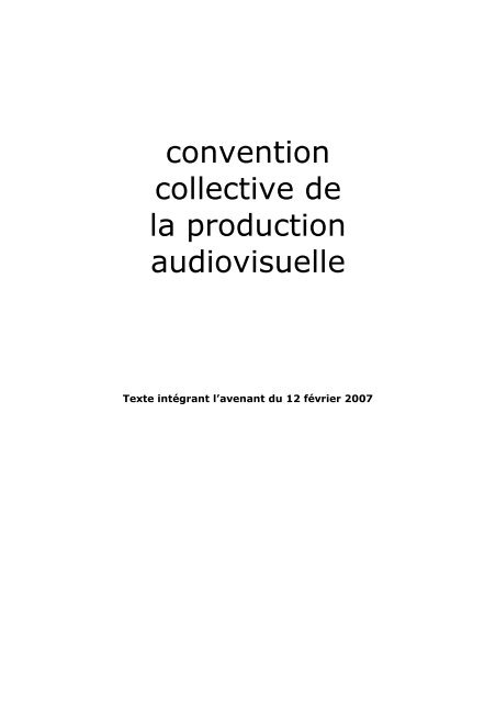 Convention Collective De La Production Audiovisuelle Uspa