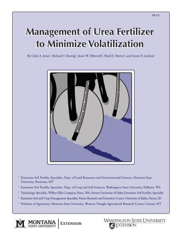 Management of Urea Fertilizer to Minimize Volatilization ...