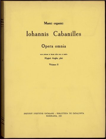 lohannis Cabanilles - Biblioteca de Catalunya