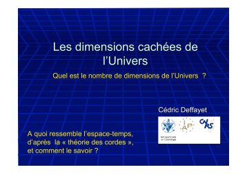 Les dimensions cachées de l'Univers