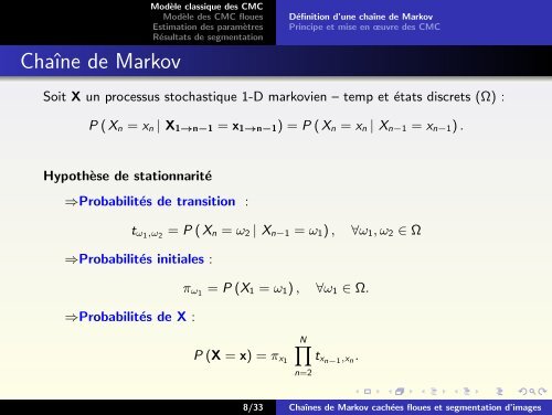 Chaînes de Markov Cachées Floues et ... - Institut Fresnel