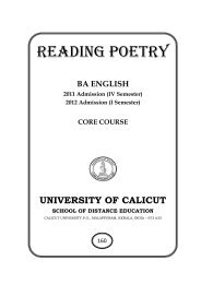 Reading Poetry - University of Calicut