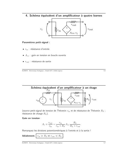 Chapitre 5 : Amplificateurs `a faibles signaux `a ... - Montefiore