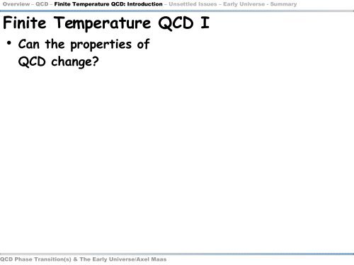 QCD phase transition in the early universe - Theory Center