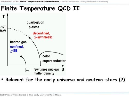 QCD phase transition in the early universe - Theory Center