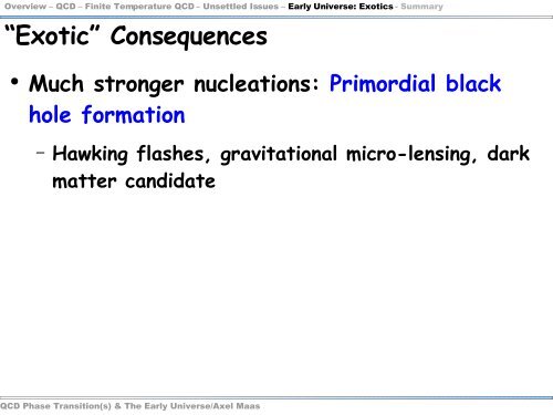 QCD phase transition in the early universe - Theory Center