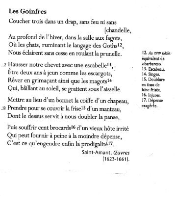 Saint Amant : Les Goinfres-texte et commentaire