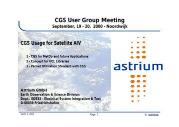 CGS for MetOp - Astrium ST Service Portal