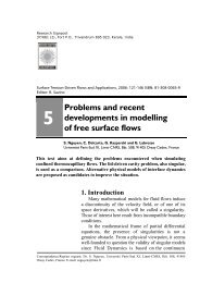 Problems and recent developments in modelling of free surface flows